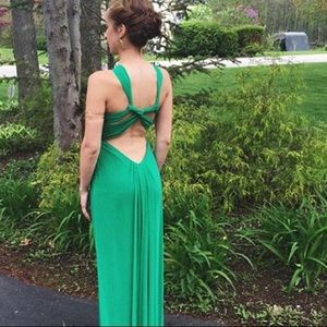 PROM DRESS...forest green, worn once!